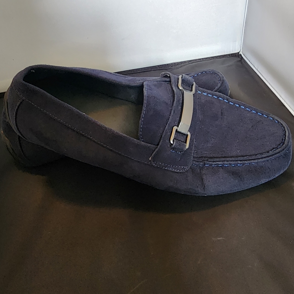 Alfani mens dark blue loafer driving shoes size 9.5